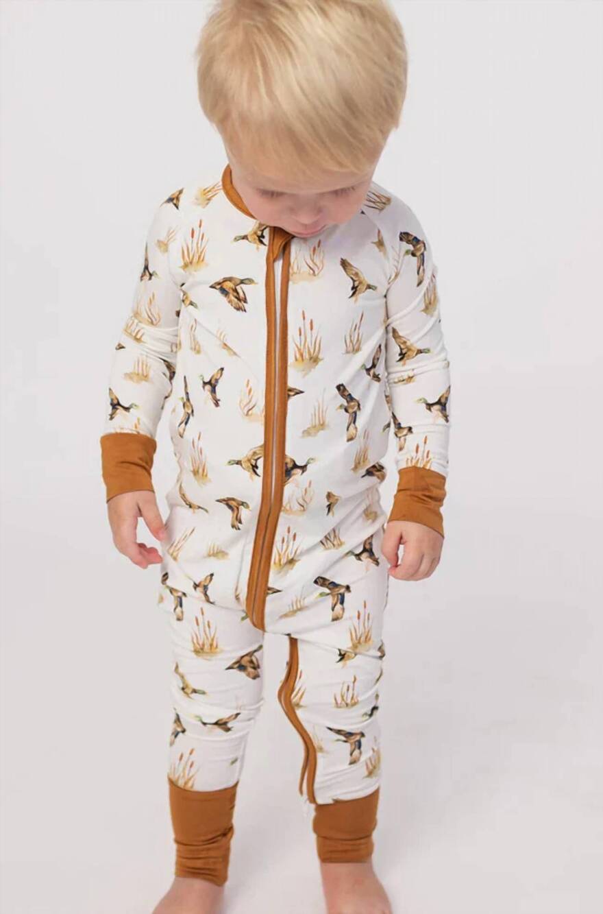 NEW SOUTHERN SLUMBER fall zipper sleeper romper in western